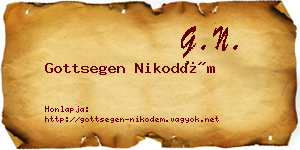 Gottsegen Nikodém névjegykártya